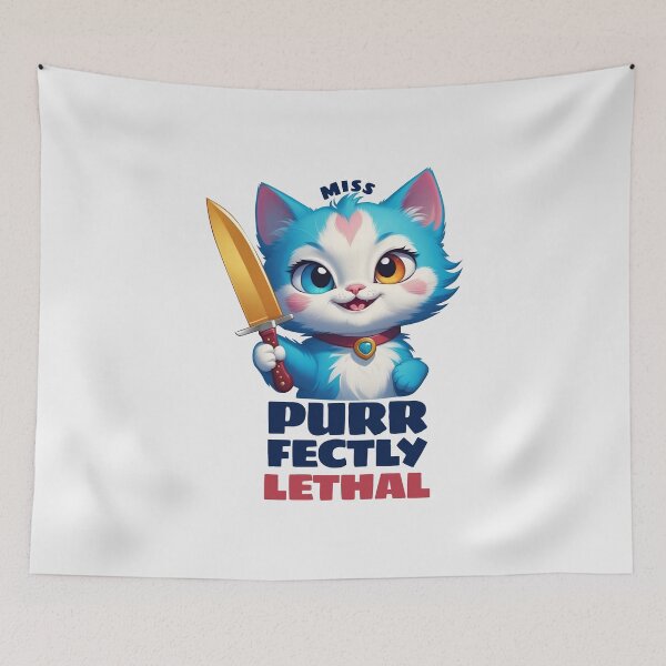 Item preview, Miss Purrfectly Lethal - Cute cat Pun designed and sold by Visual Stimulus.