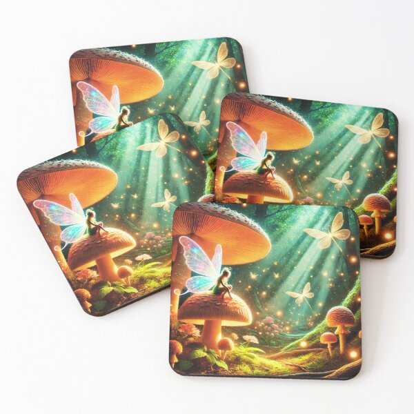 Item preview, Magical Fairy on Mushroom in Forest designed and sold by NiceArtsPlace.
