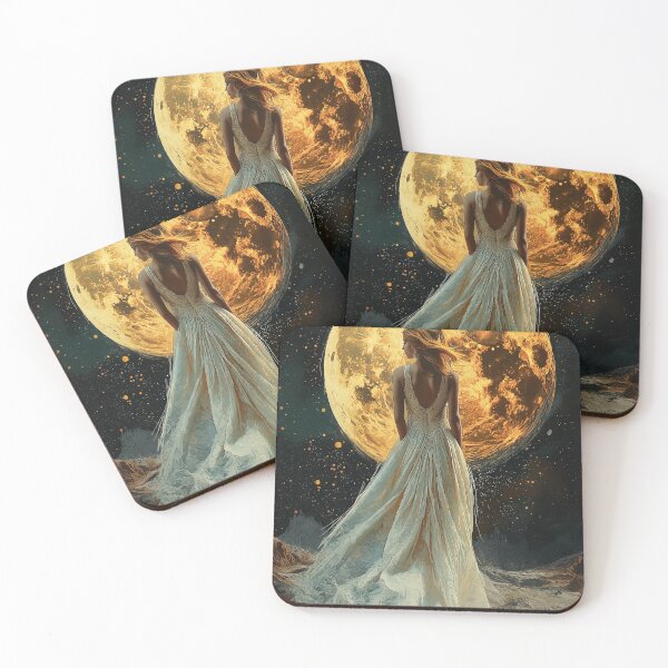 Item preview, AI-Generated Moonlit Maiden – Ethereal Art Print designed and sold by MysticArtisan.