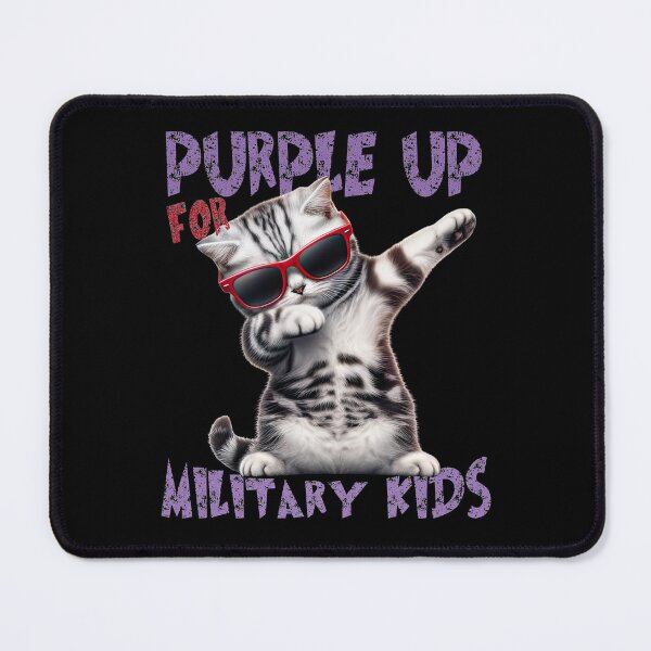 Item preview, Purple Up For Military Kids Month Of The Military Child Cool Dabbing Cat Wearing Red Sunglasses designed and sold by Smix Pixels.