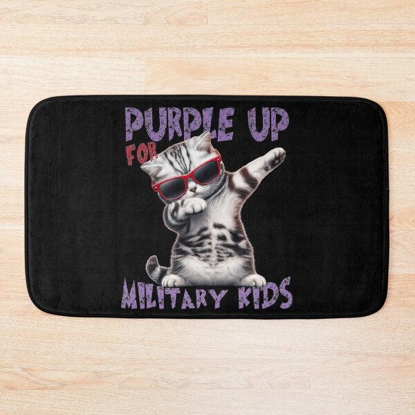 Item preview, Purple Up For Military Kids Month Of The Military Child Cool Dabbing Cat Wearing Red Sunglasses  designed and sold by Smix Pixels.