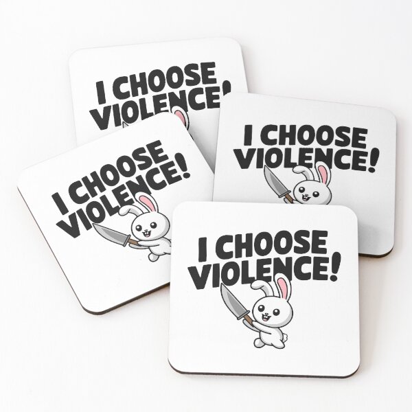 Item preview, I Choose Violence! Cute Bunny With Knife designed and sold by PMCreative.