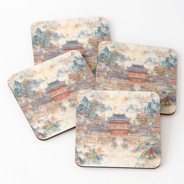 Item preview, Chinese Castle Painting designed and sold by KootenayDesigns.