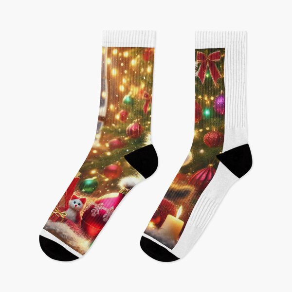 Item preview, Playful Kitten Under the Christmas Tree designed and sold by NiceArtsPlace.