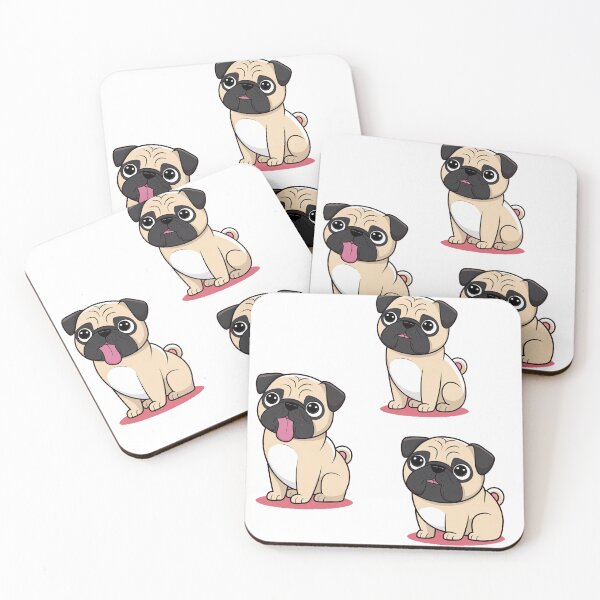 Item preview, Adorable cartoon drawings of three cute pugs sitting together designed and sold by Arun Fernando.