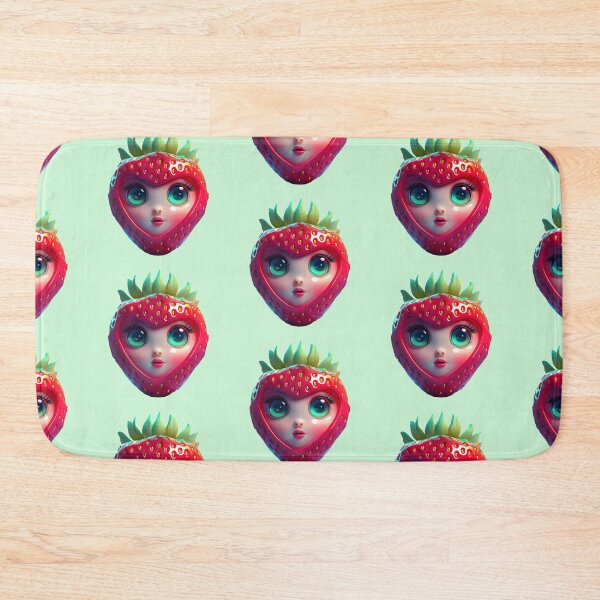 Item preview, Strawberry Cute Face | Fruits Patterns | Fruit Creatures Collection designed and sold by monkeybusiness.pt.