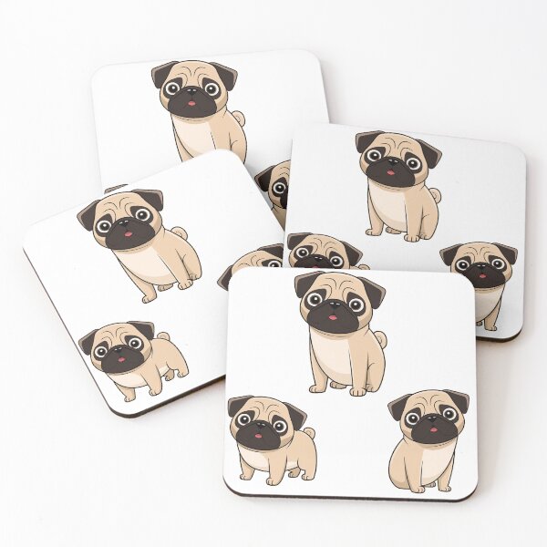 Item preview, Adorable cartoon drawings of three cute pugs sitting together designed and sold by Arun Fernando.