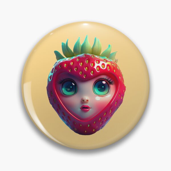 Item preview, Strawberry Cute Face | Fruits Patterns | Fruit Creatures Collection designed and sold by monkeybusiness.pt.