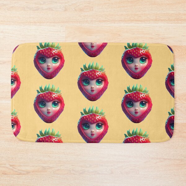 Item preview, Strawberry Cute Face | Fruits Patterns | Fruit Creatures Collection designed and sold by monkeybusiness.pt.