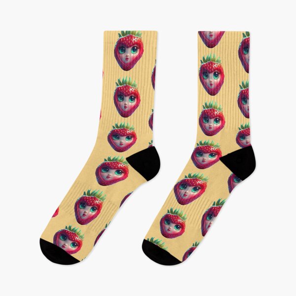 Item preview, Strawberry Cute Face | Fruits Patterns | Fruit Creatures Collection designed and sold by monkeybusiness.pt.
