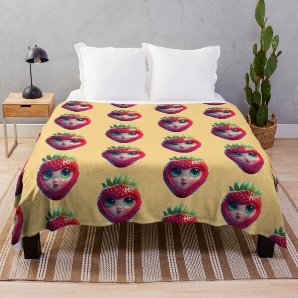 Item preview, Strawberry Cute Face | Fruits Patterns | Fruit Creatures Collection designed and sold by monkeybusiness.pt.