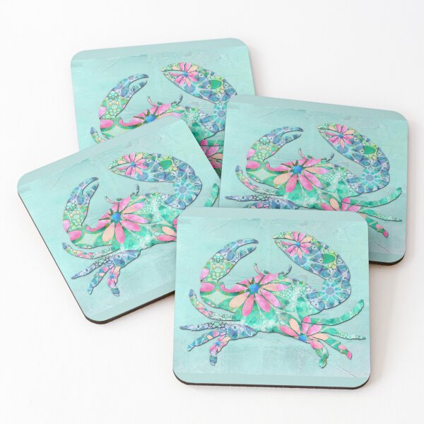 Item preview, Dancing Daisies Crab Art 1 On Light Blue designed and sold by Sharon Cummings Art.