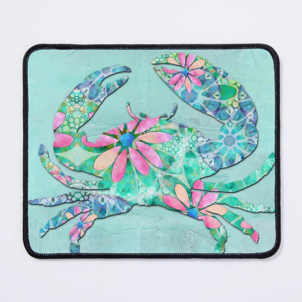 Item preview, Dancing Daisies Crab Art 1 On Light Blue designed and sold by Sharon Cummings Art.