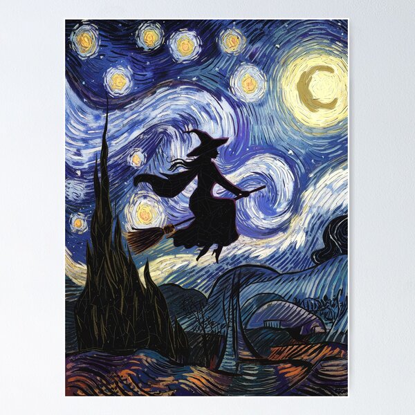 Item preview, Starry Night Witch Magic Artwork designed and sold by ZetaDream.