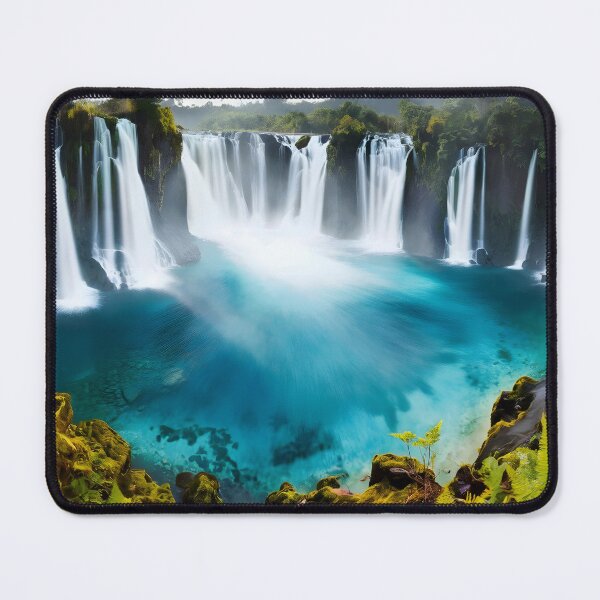 Item preview, several waterfalls with a clear lake in the forest  designed and sold by AA-designstore.