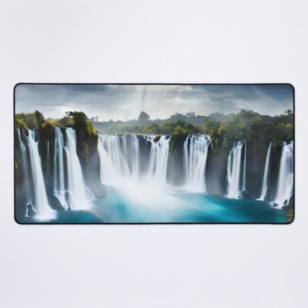 Item preview, several waterfalls with a clear lake in the forest  designed and sold by AA-designstore.