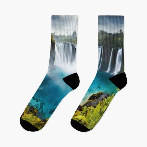 Item preview, several waterfalls with a clear lake in the forest  designed and sold by AA-designstore.