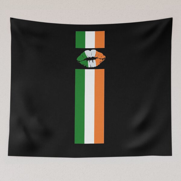 Item preview, Irish flag with lips in unique design designed and sold by KolbaVison.