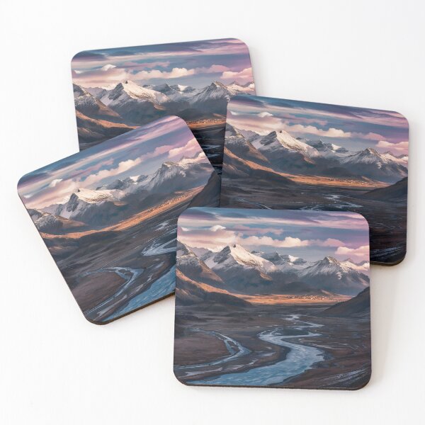 Artikelvorschau, schneebedeckte Berge, Ebenen und Fluss 2 entworfen und verkauft von AA-designstore.
