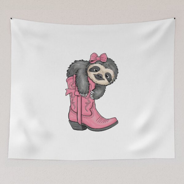 Item preview,   sloth in a pink cowboy boot  designed and sold by jkrphoto.
