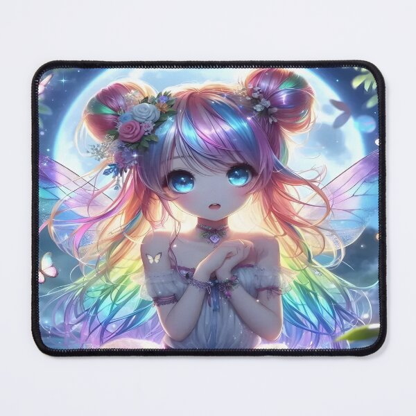Item preview, Anime Girl Rainbow Hair Singing Moon Fairy designed and sold by Lee Hiller Designs.