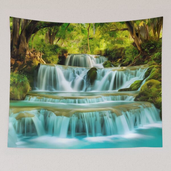 Item preview, waterfalls in the green forest or green jungle 5 designed and sold by AA-designstore.