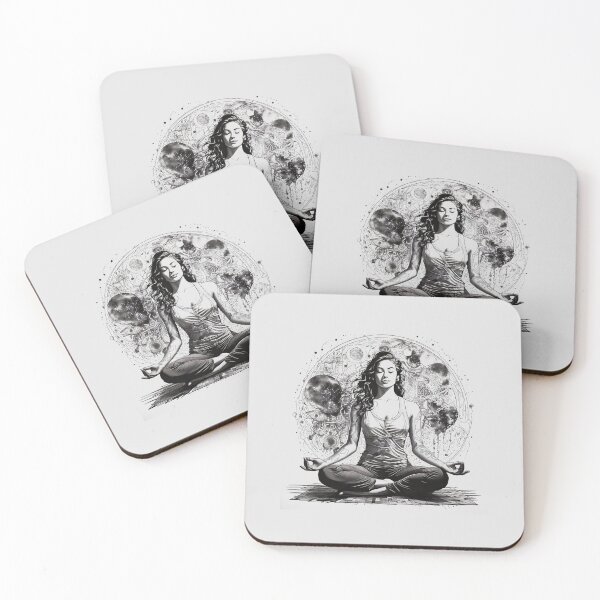Item preview, Yoga Girl Night Sky Namaste Cosmic Meditation designed and sold by mc-webdesign.