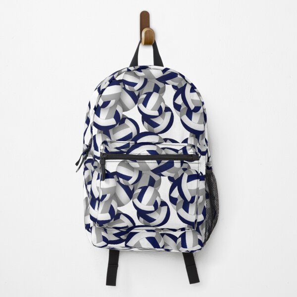 Navy blue & gray volleyballs pattern Backpack