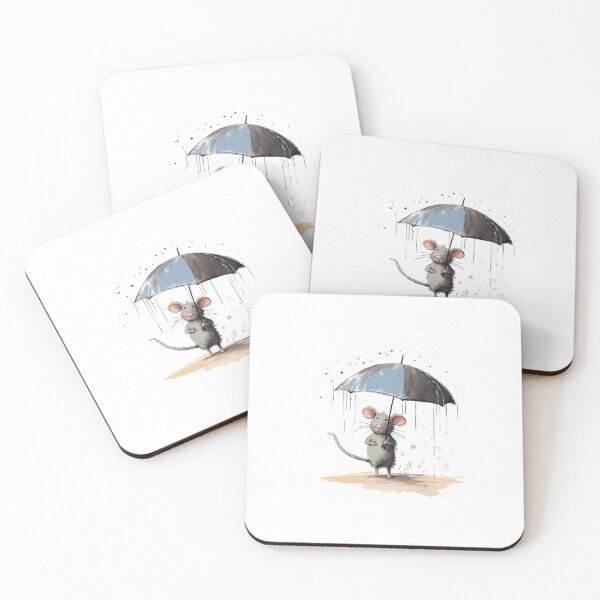 Item preview, Funny Mouse with umbrella designed and sold by Made-by-Gus.