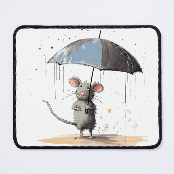 Item preview, Funny Mouse with umbrella designed and sold by Made-by-Gus.