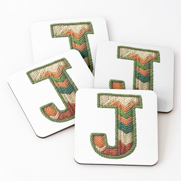 Item preview, J monogram waffle stitch designed and sold by Monascreativeempire.