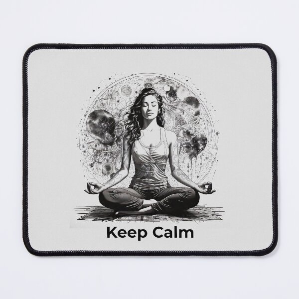Item preview, Keep Calm Yoga Girl Night Sky Namaste Cosmic Meditation designed and sold by mc-webdesign.