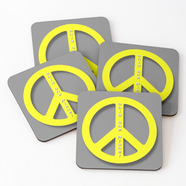 Item preview, Peace Symbol Yellow Love Lettering Only One Planet Collection designed and sold by UnnecessaryLuck.