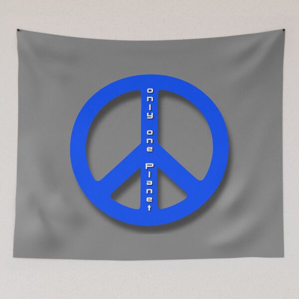 Item preview, Peace Symbol Blue Love Lettering Only One Planet Collection designed and sold by UnnecessaryLuck.