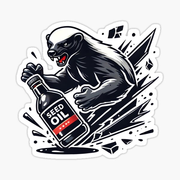 Item preview, Honey Badger Crushes Seed Oil – Rebel Sticker designed and sold by Anemithra.