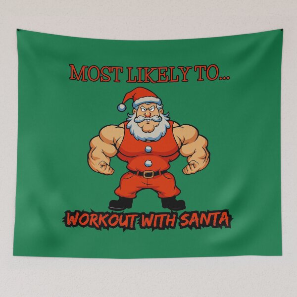 Item preview, Most Likely to Workout with Santa – Funny Christmas Gym Design designed and sold by BaxInke.