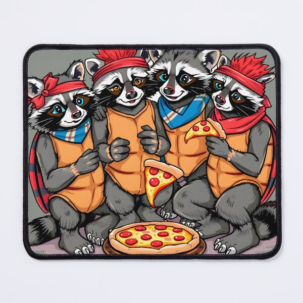Item preview, Ninja Turtle Raccoons designed and sold by PineSunStudio.