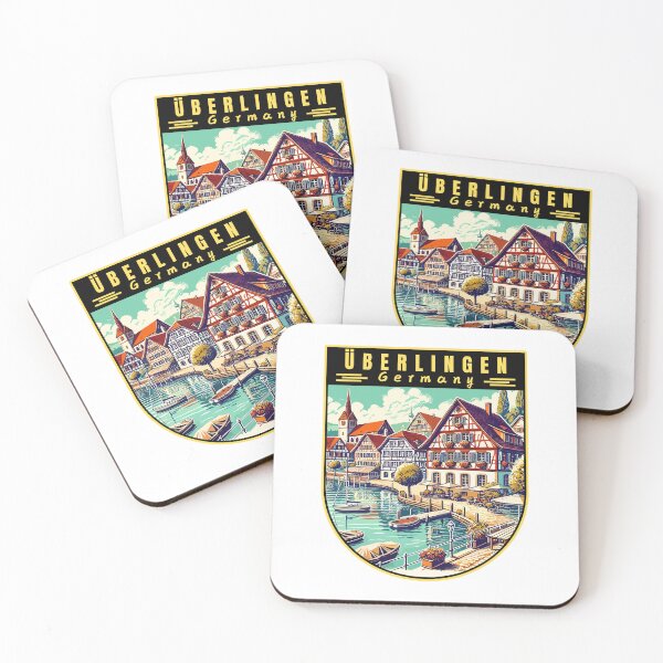 Item preview, Überlingen in Baden-Württemberg Germany Retro Art Travel Emblem designed and sold by MaateoDesign.