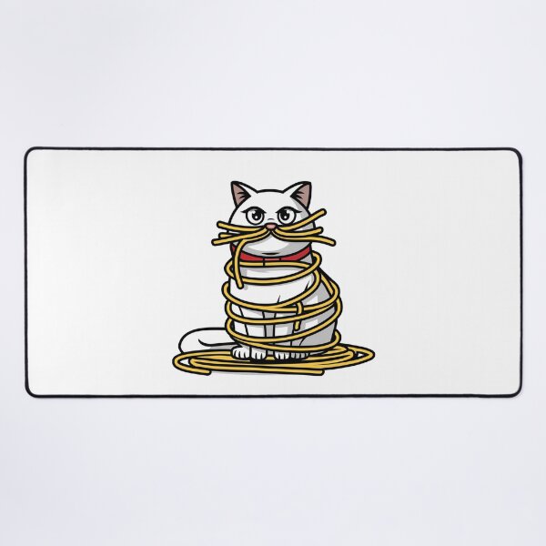 Item preview, Playful Cat Tangled in Spaghetti - Cute Cat with Bowtie designed and sold by MonkiFlipp.