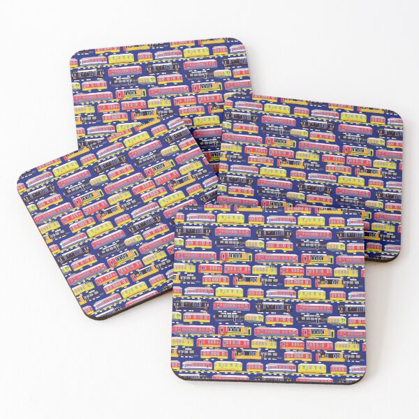 Item preview, kids trains red blue yellow designed and sold by Alessandro Remo Mazzoni Remotextiles.