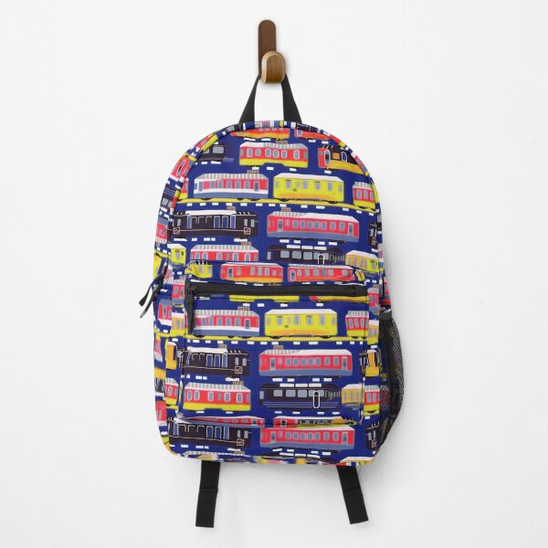 Item preview, kids trains red blue yellow designed and sold by Alessandro Remo Mazzoni Remotextiles.