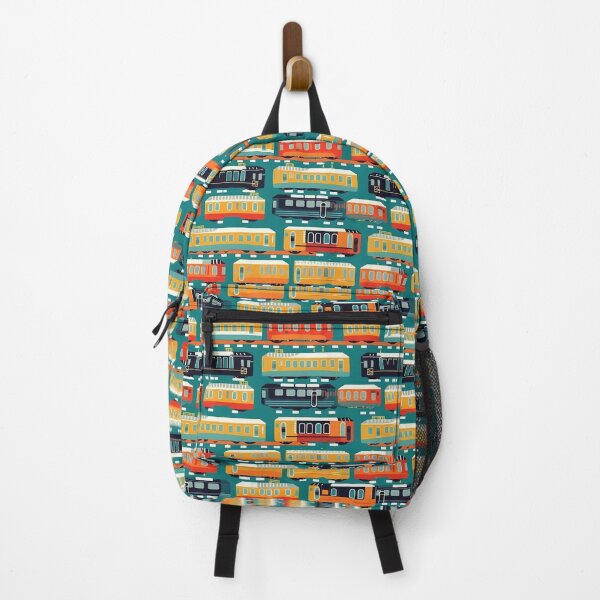 Item preview, kids trains red blue yellow designed and sold by Alessandro Remo Mazzoni Remotextiles.