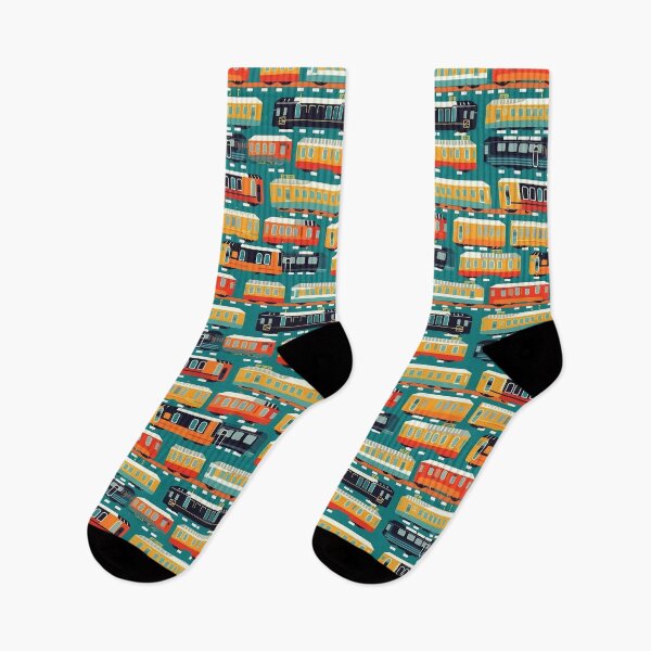 Item preview,  kids trains red blue yellow designed and sold by Alessandro Remo Mazzoni Remotextiles.
