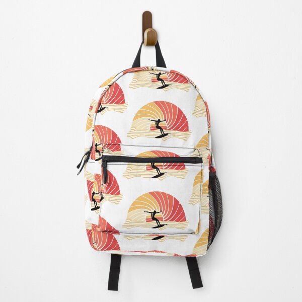 Item preview, surf silhouette with vibrant vintage style background designed and sold by StyleFused.
