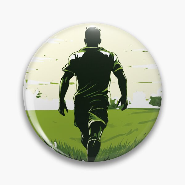 Artikelvorschau, Schlanke Fußball-Silhouette auf einem grünen Feld entworfen und verkauft von ShadowLilith3.