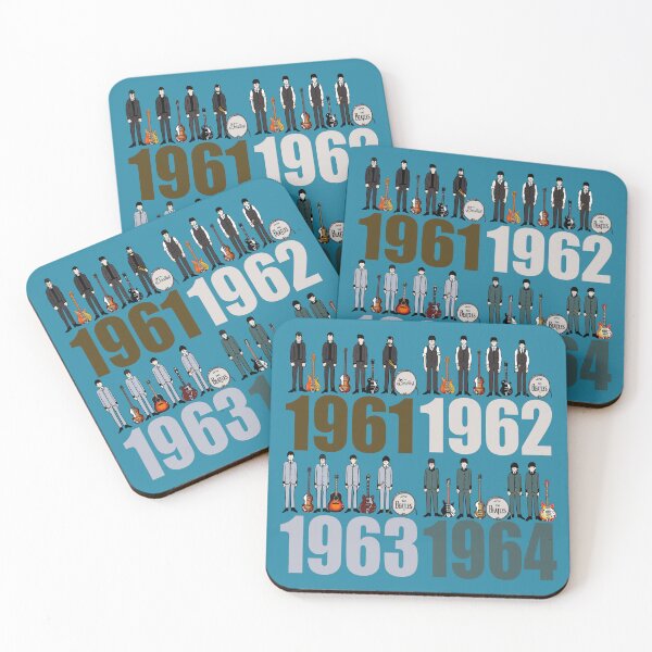 Item preview, John, Paul, George & Ringo with guitars and drums  1961, 1962, 1963, 1964 Evolution. designed and sold by Kludoman.