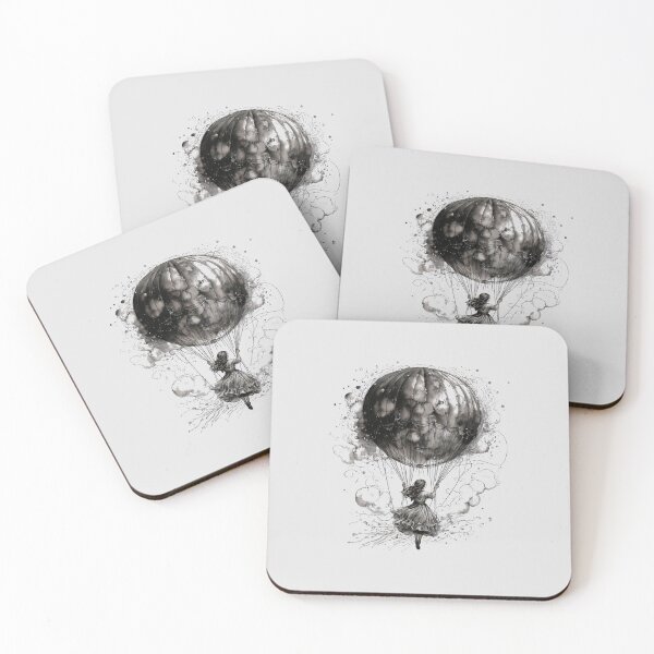 Item preview, Girl fly in Balloon ink-style designed and sold by mc-webdesign.