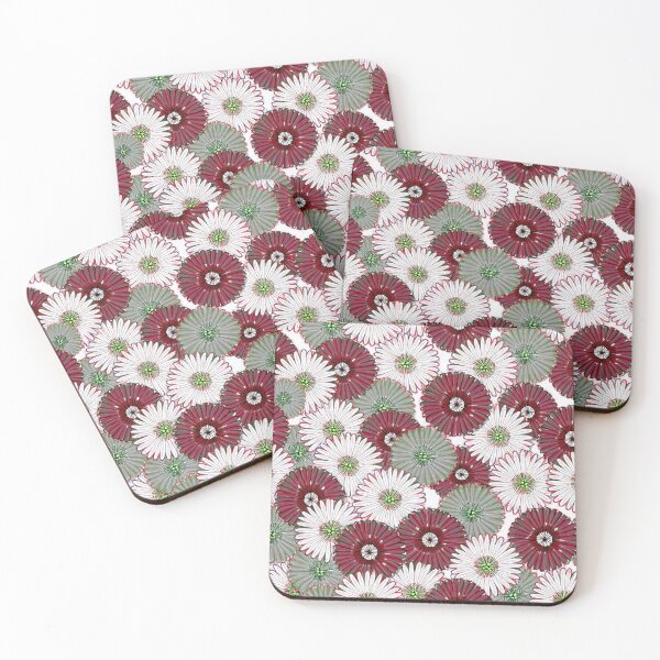 Item preview, White, Red, Green Daisies - Abstract designed and sold by sonjas.