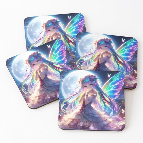 Item preview, Anime Girl Shy Rainbow Moon Fairy Dancing designed and sold by Lee Hiller Designs.