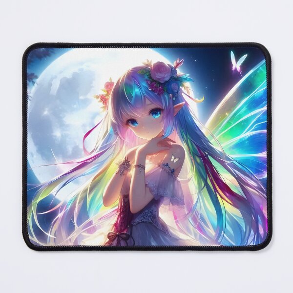 Item preview, Anime Girl Shy Rainbow Moon Fairy Dancing designed and sold by Lee Hiller Designs.